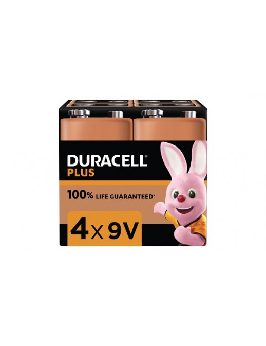 MN1604B4 Duracell Plus 9V 4 Pack Original General Purpose Battery