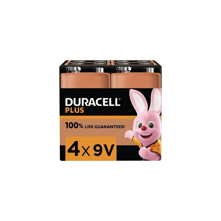 MN1604B4 Duracell Plus 9V 4 Pack Original General Purpose Battery