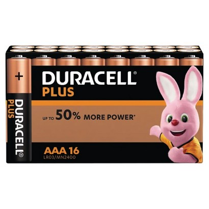 MN2400B16 Duracell Plus AAA 16 Pack