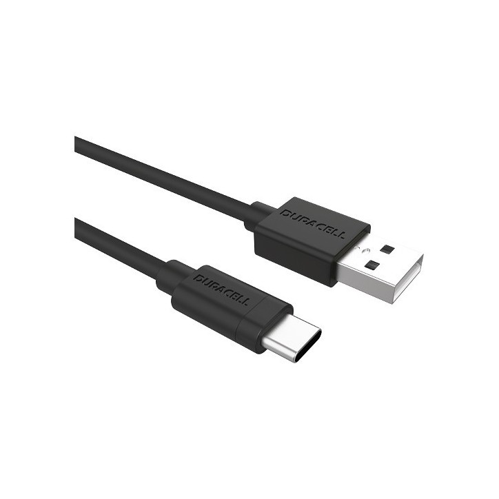 USB5031A Duracell USB-A to USB-C Charge Cavo 1m Type-C to USB Type 3.0 (Nera)