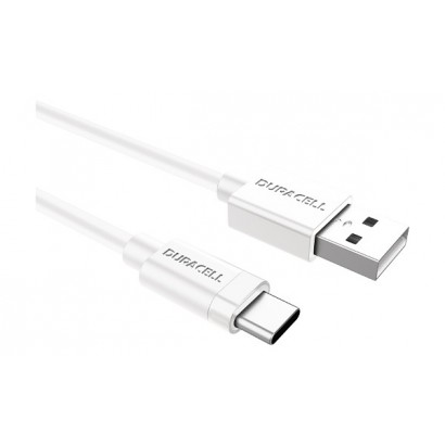 USB5031W Duracell USB-A to USB-C Charge Cavo 1m Type-C to USB 3.0 (Bianco)