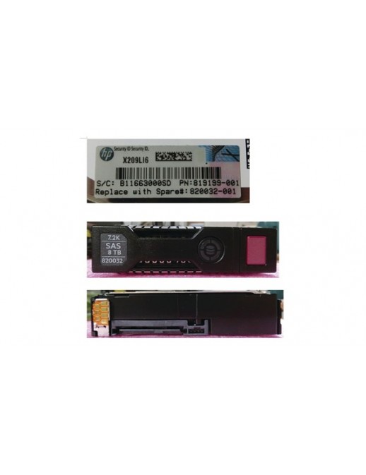 820032-001 820032-001 SPS-DRV HDD 8TB 12G 7.2K LFF SAS MDL SC