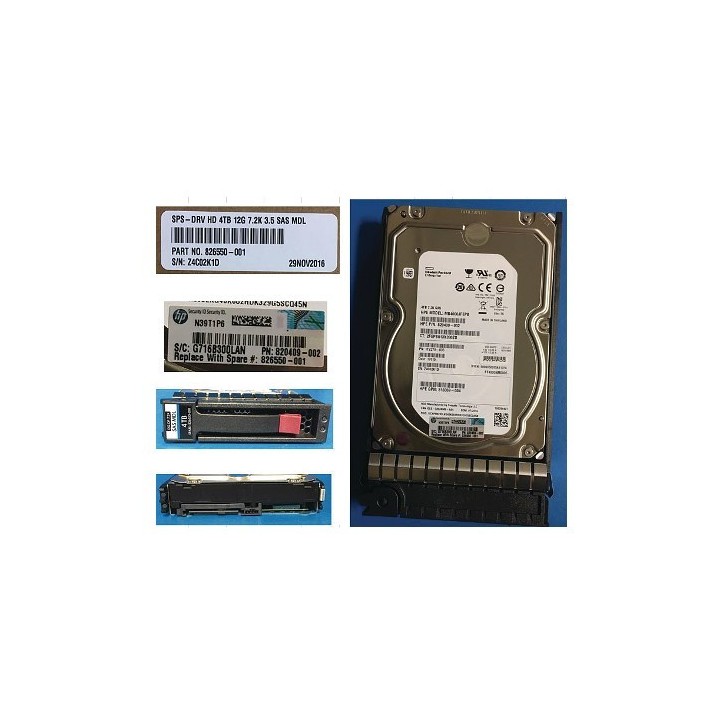 826550-001 SPS-DRV HD 4TB 12G 7.2K 3.5 SAS MDL