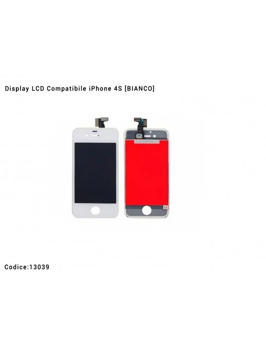 13039 Display LCD Compatibile iPhone 4S [BIANCO] Schermo Vetro Touch Screen