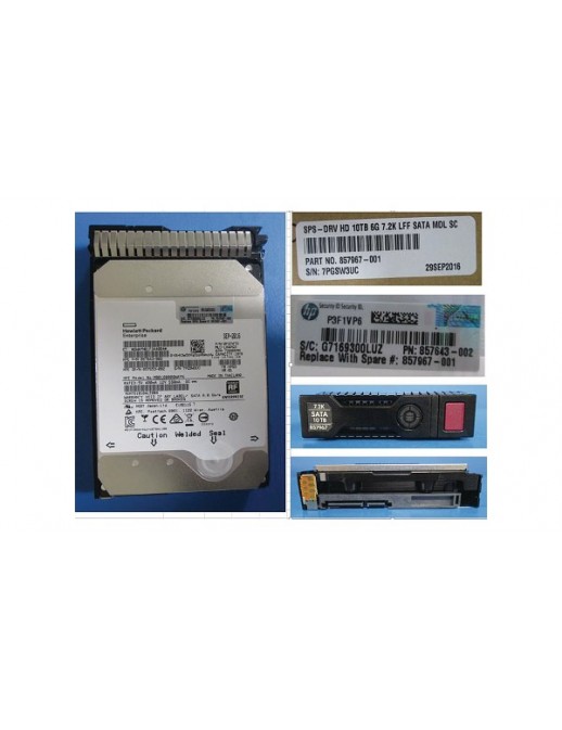 857967-001 SPS-DRV HD 10TB 6G 7.2K LFF SATA MDL SC