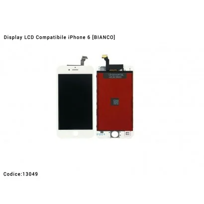 13049 Display LCD Compatibile iPhone 6 [BIANCO] Schermo Vetro Touch Screen