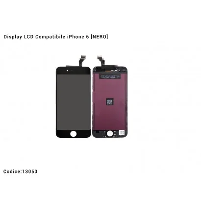 13050 Display LCD Compatibile iPhone 6 [NERO] Schermo Vetro Touch Screen