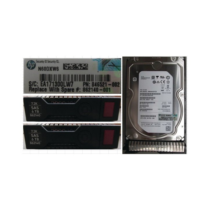 862140-001 SPS-DRV HDD 6TB 12G 7.2K LFF SAS MDL SC