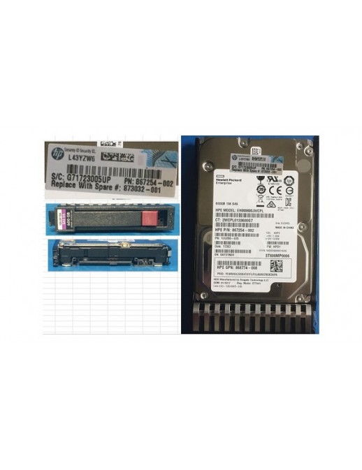 872844-B21 SPS-DRV HDD 600GB 12G 15K SFF SAS - sostituito con HPE spare part:873032-001