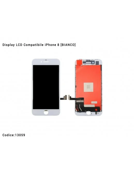13059 Display LCD Compatibile iPhone 8 [BIANCO] Schermo Vetro Touch Screen