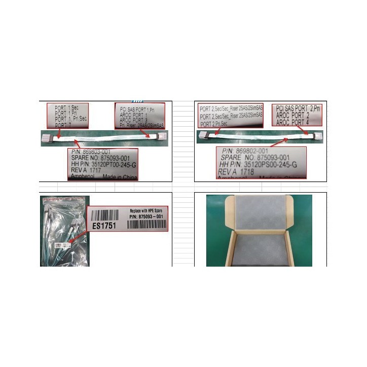 875093-001 SPS-CBL (Retroilluminata) AROC to Shiner 36p PORT1+2 kit