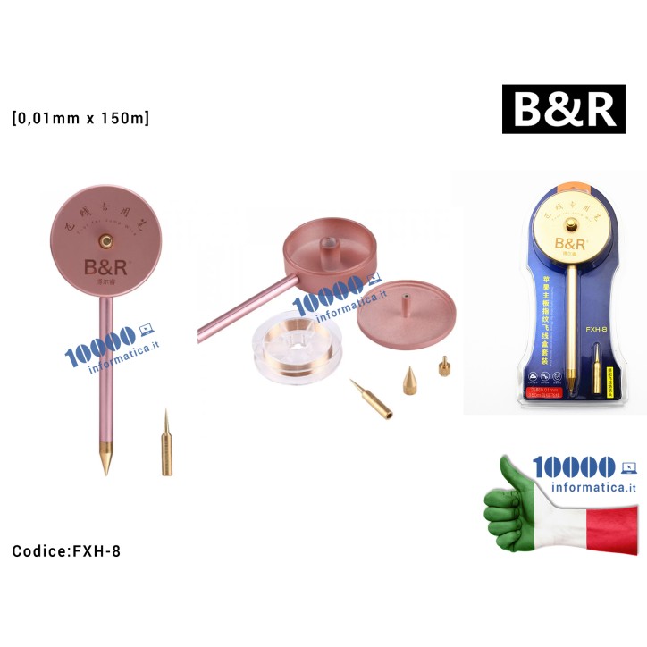 Penna Filo in Rame B&R FXH-8 [0,01mm x 150m] Riparazioni Piste Schede Madri Fingerprint Chip Link Wire Insulate Jump Line