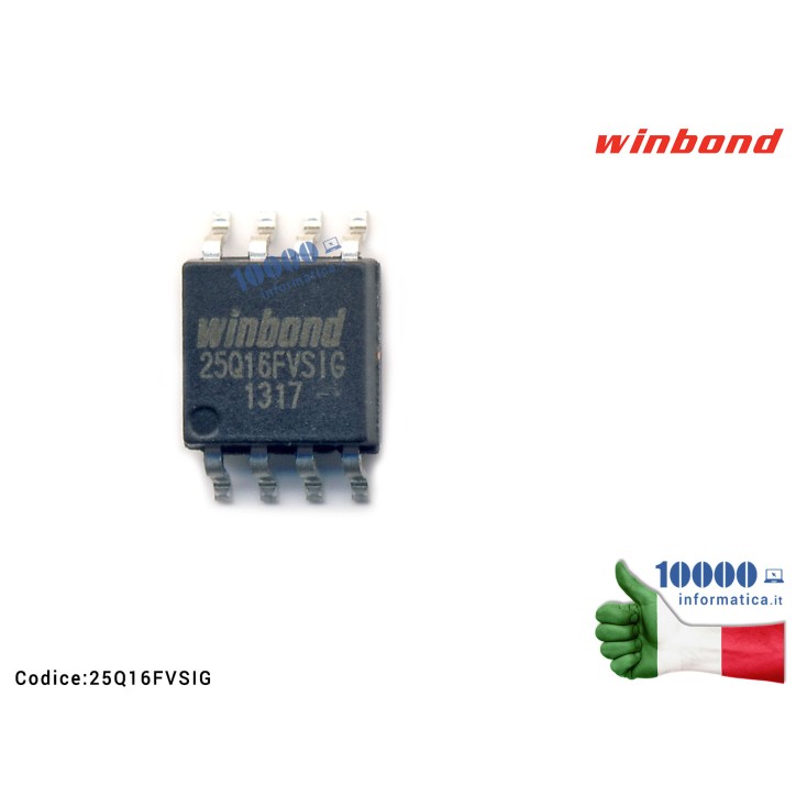 IC Chip Bios WINBOND W25Q16BVSSIG SOP-8 25Q16BVSIG W25Q16 16MB Flash SPI Bus Puce SOP8 SOIC 8