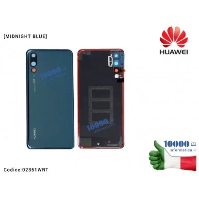 02351WRT Back Cover Posteriore Batteria [BLUE] HUAWEI P20 Pro (CLT-L09C) (CLT-L29C) [MIDNIGHT BLUE] completo di vetro fotocamera