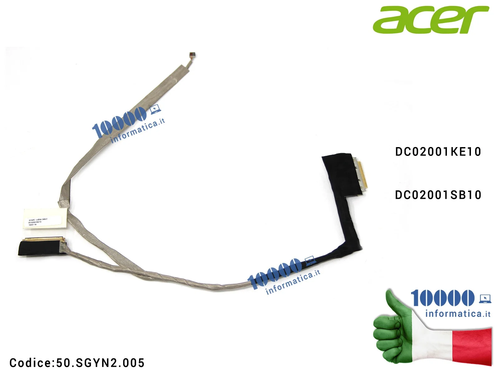 50.SGYN2.005 Cavo Flat LCD ACER Aspire V5-171 V5-131 Aspire One 756 C710 DC02001KE10 DC02001SB10
