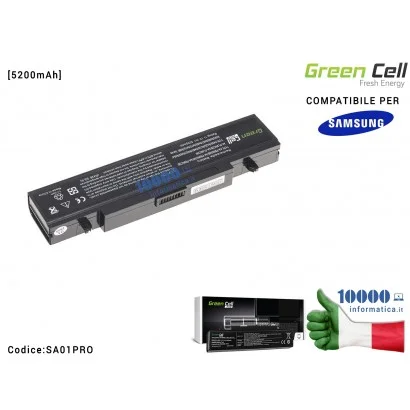 SA01PRO Batteria AA-PB9NS6B Green Cell Compatibile per SAMSUNG RV511 R519 R522 R530 R540 R580 R620 R719 R780 [5200mAh]