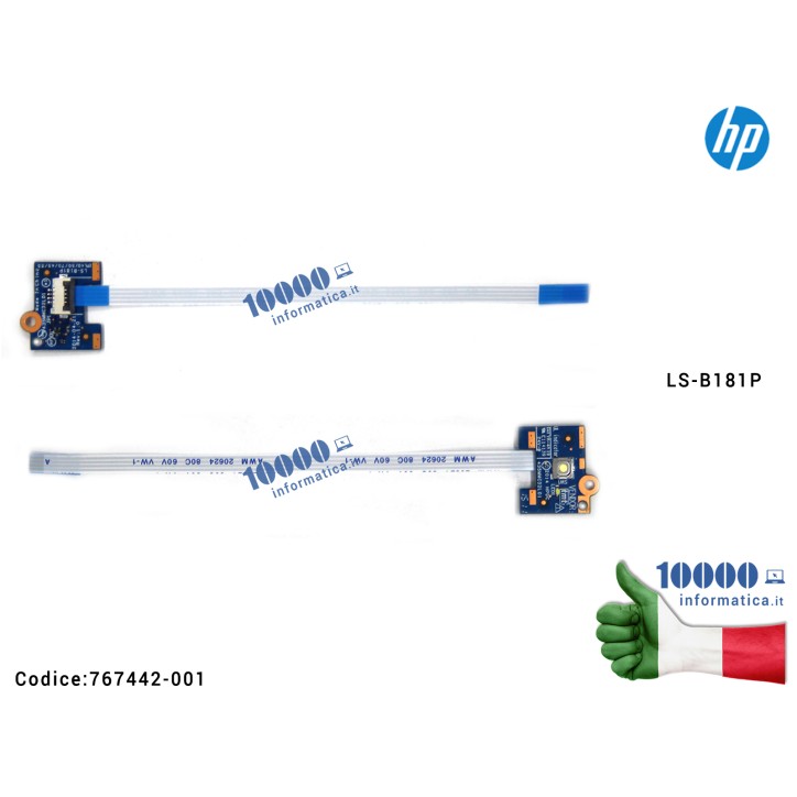 Pulsante Tasto Accensione Power Board HP ProBook 440 G2 450 G2 455 470 G2 LS-B181P 767442-001