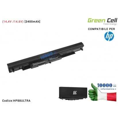HP88ULTRA Batteria HSTNN-PB6S Green Cell Compatibile per HP 14 15 17 (14,4V /14,6V) HP 240 245 250 255 G4 G5 [3400mAh]