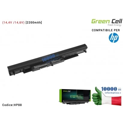 HP88 Batteria HSTNN-IB7B Green Cell Compatibile per HP 14 15 17 (14,4V /14,6V) HP 240 245 250 255 G4 G5 [2200mAh]