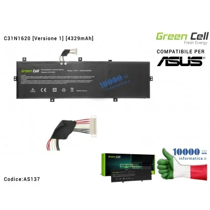 AS137 Batteria C31N1620 Green Cell Compatibile per ASUS ZenBook UX430 [Versione 1] UX430U UX430UA UX430UN UX430UQ [4329mAh]