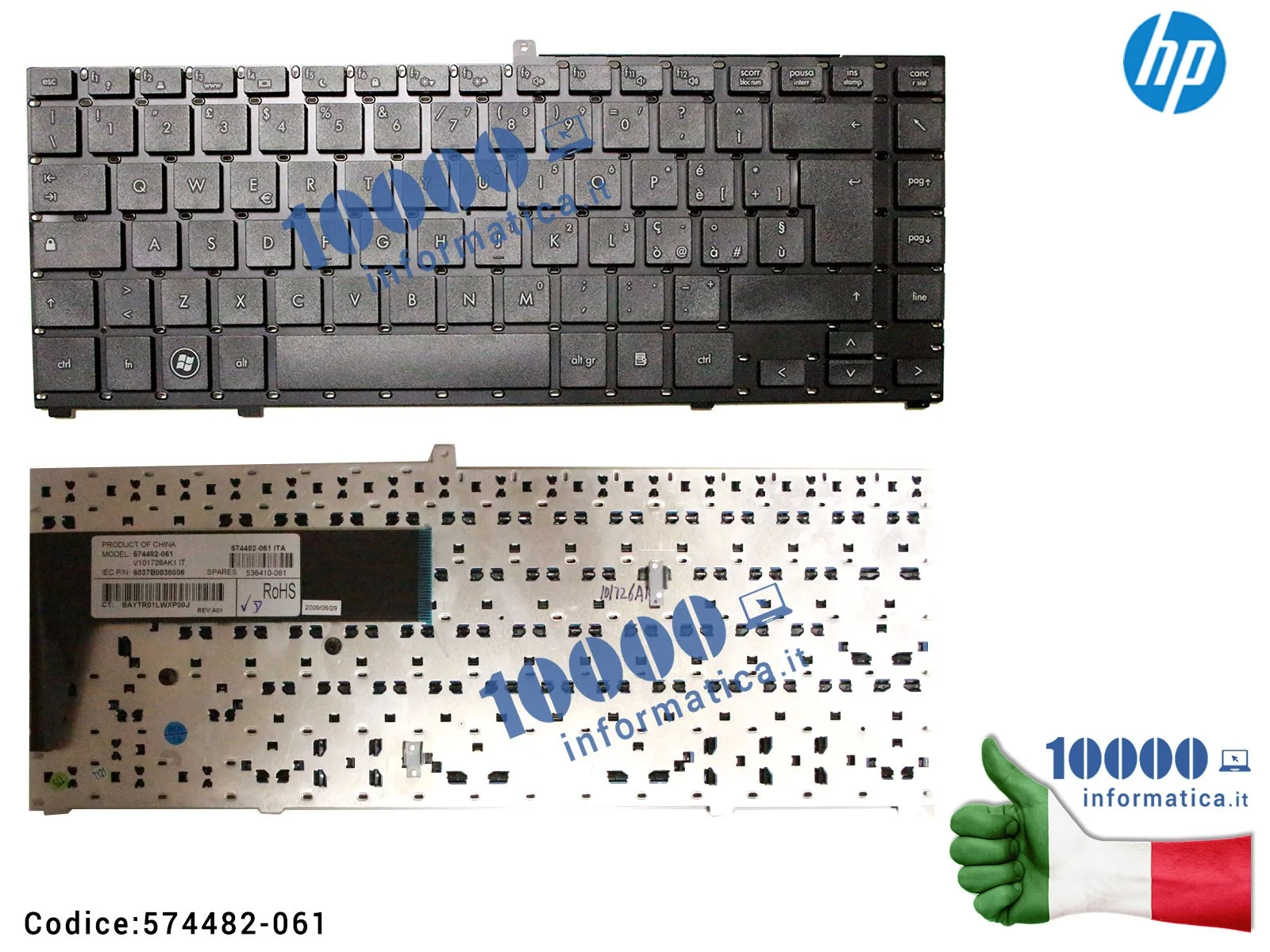 574482-061 Tastiera Italiana HP ProBook 4411S 4410S 4415S 4416S (FRAME ESCLUSO) 574482-061 Tastiera Italiana HP ProBook 4411S 4410S 4415S 4416S (FRAME ESCLUSO)