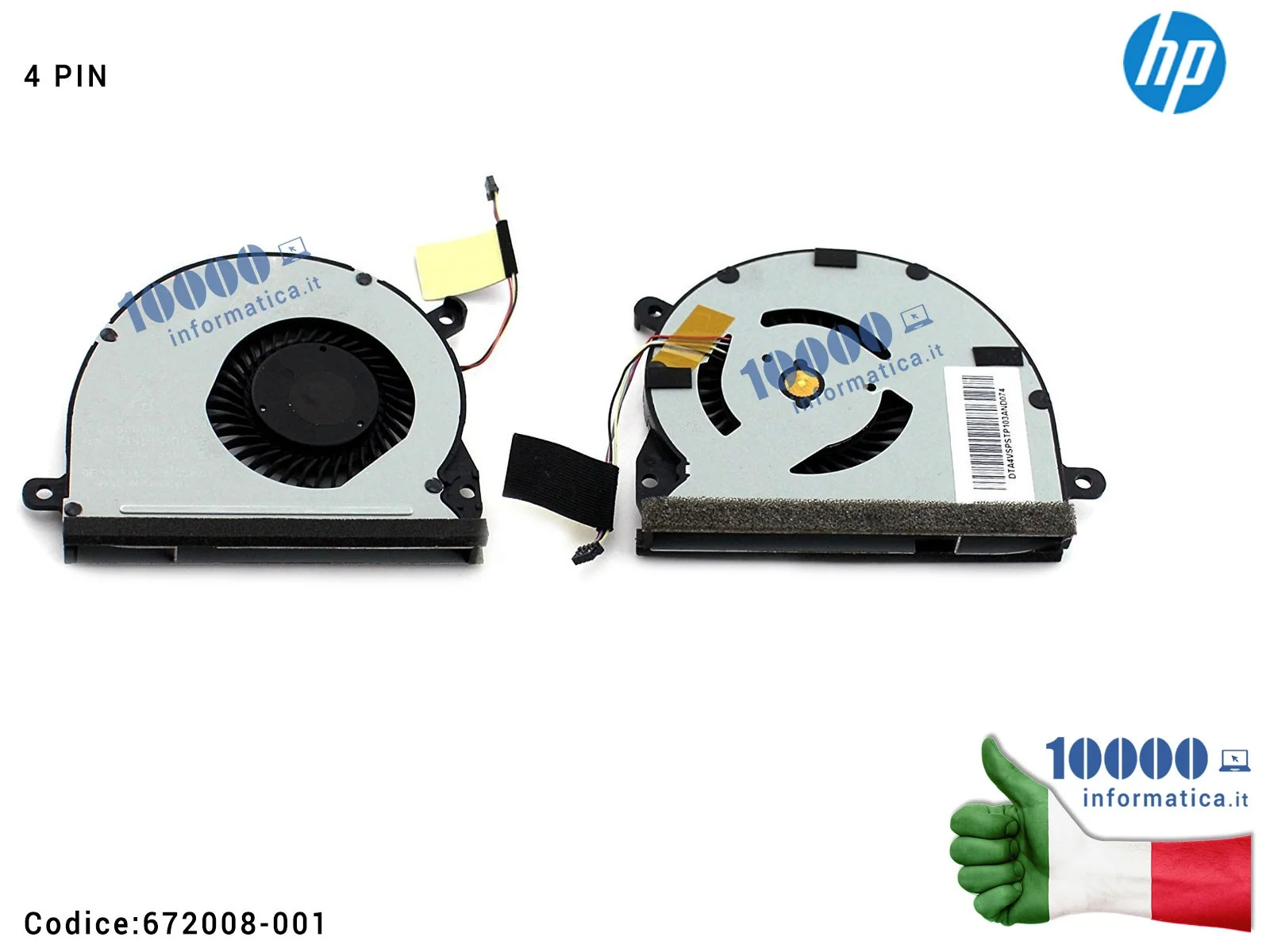 672008-001 Ventola Fan CPU HP Envy 14 Spectre 14-3000 14-3100 Series DTA4VSPSTP103A1D95 672008-001 Ventola Fan CPU HP Envy 14 Spectre 14-3000 14-3100 Series DTA4VSPSTP103A1D95