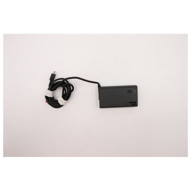 02DL155 Lenovo 65W USB-C Alimentatore AC Adapter supports 20V 15V 9V 5V output designed for worldwide use with laptops. FRU02DL1