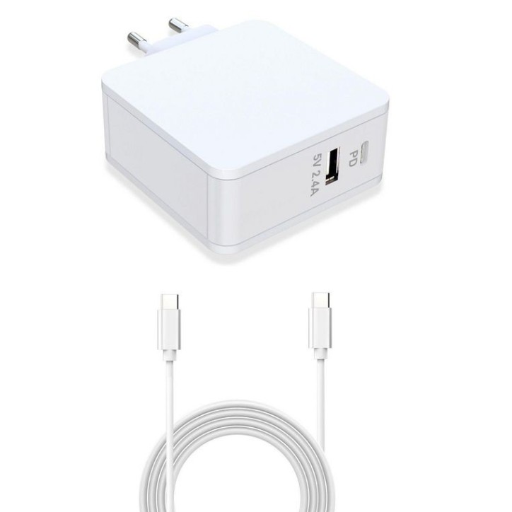 MBXUSBC-AC0014 CoreParts USB-C Alimentatore Power Adapter White 45W 20V2.25A (USB-C) USB PD 5V 2.4A (USB) with 1meter USB-C to U