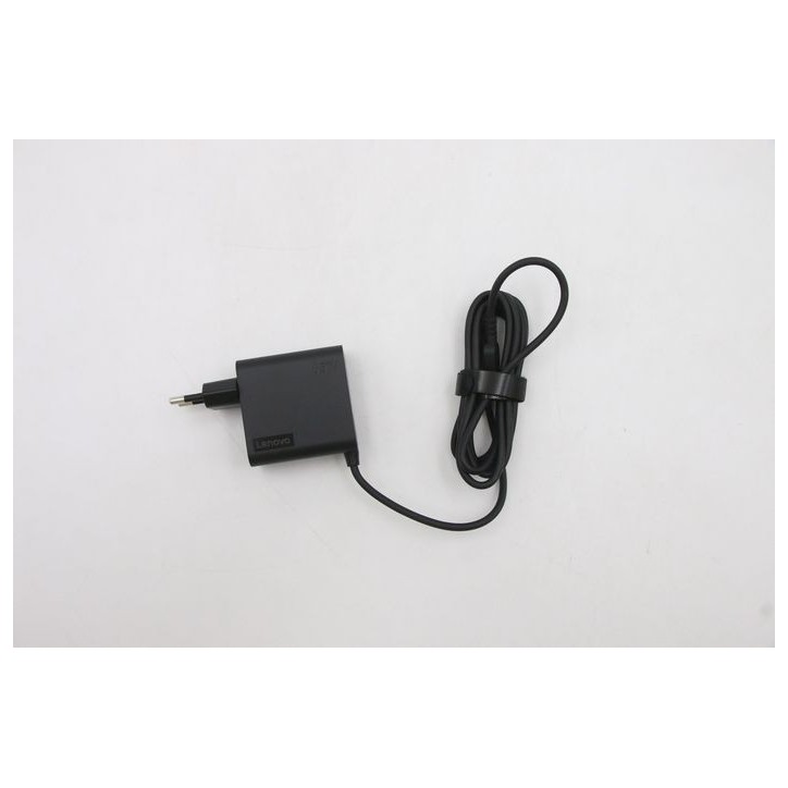 5A10W86265 Lenovo 65W AC power adapter with USB Type-C interface, designed for fast charging of compatible Lenovo devices. FRU02