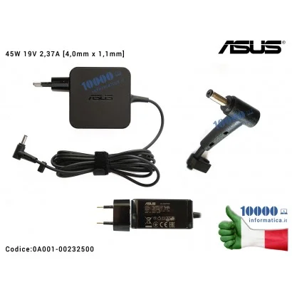 0A001-00236400 Alimentatore ASUS 45W 19V 2,37A [4,0 x 1,35 mm] ZenBook UX21A UX31A UX32A UX302L UX301L F302L F556U X302L UX43...