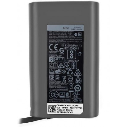 X2GC2 X2GC2 Dell Alimentatore AC Adapter 45W 19.5V 3 Pin Type C C6 Power Cord PD2.1 0X2GC2