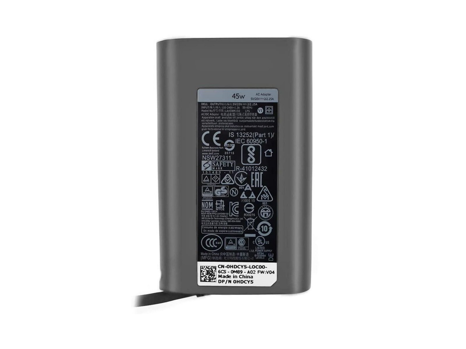 X2GC2 X2GC2 Dell Alimentatore AC Adapter 45W 19.5V 3 Pin Type C C6 Power Cord PD2.1 0X2GC2 X2GC2 X2GC2 Dell Alimentatore AC Adapter 45W 19.5V 3 Pin Type C C6 Power Cord PD2.1 0X2GC2