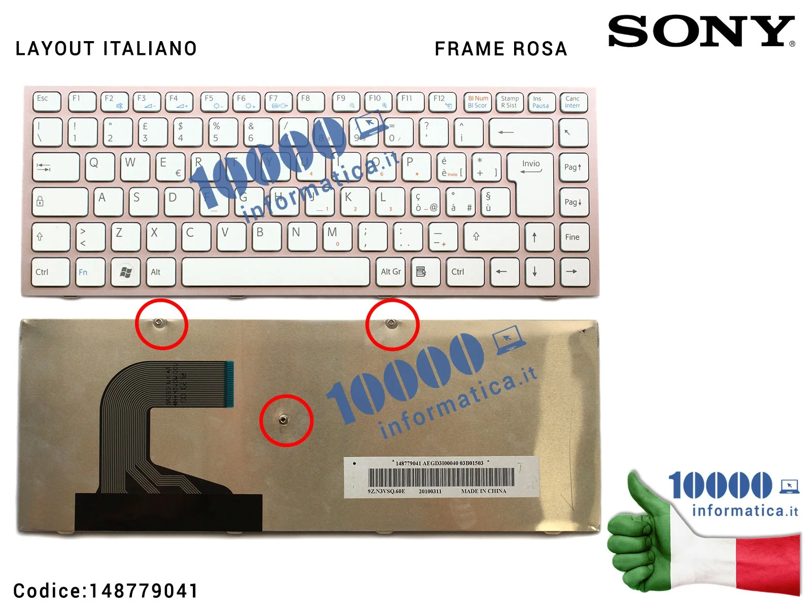 148779041 Tastiera Italiana SONY VPC-S VPC-S11 VPC-S12 VPC-S13 (BIANCA - FRAME ROSA) 148779041 Tastiera Italiana SONY VPC-S VPC-S11 VPC-S12 VPC-S13 (BIANCA - FRAME ROSA)