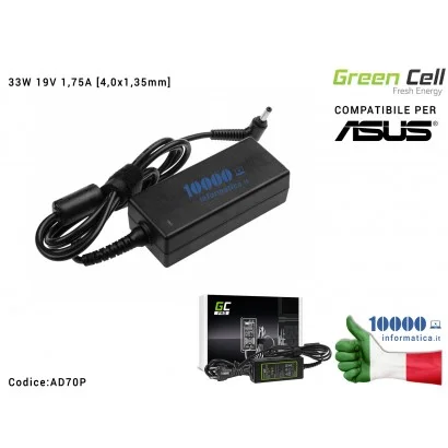AD70P Alimentatore Green Cell PRO 33W 19V 1,75A [4,0x1,35mm] Compatibile per ASUS VivoBook Asus X201E F200CA F200MA F201E Q20...