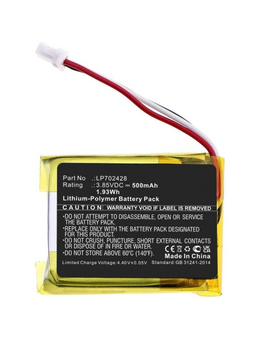 MBXWHS-BA184 CoreParts Batteria for Sony Wireless Headset 1.93Wh Li-Polymer 3.85V 500mAh Black for WF-1000XM4 Charging Case SWH1