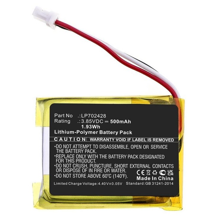 MBXWHS-BA184 CoreParts Batteria for Sony Wireless Headset 1.93Wh Li-Polymer 3.85V 500mAh Black for WF-1000XM4 Charging Case SWH1