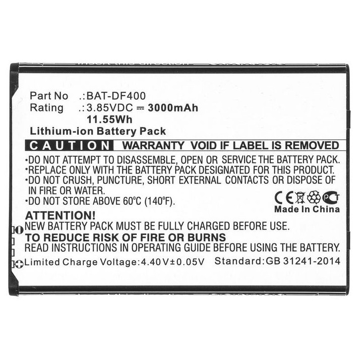 MBXPOS-BA0453 CoreParts Batteria for Bluebird Barcode Scanner 11.55Wh Li-ion 3.85V 3000mAh Black for EF400 BUF400BL BAT-DF400 BA