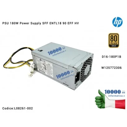 L08261-002 Alimentatore HP 180W Pavillion 590 590-P 590-P0100NA PSU D16-180P1B Power Supply SFF ENTL18 90 EFF HV 80 Plus Gold...