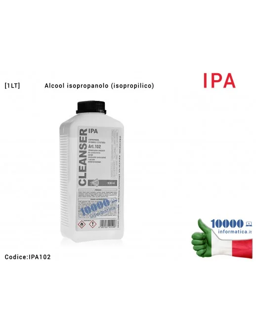 IPA102 Cleanser IPA Alcool Isopropanolo Isopropilico IPA102 [1 LT] Art.102 Detergente liquido per vaschetta vasca e sistemi a...