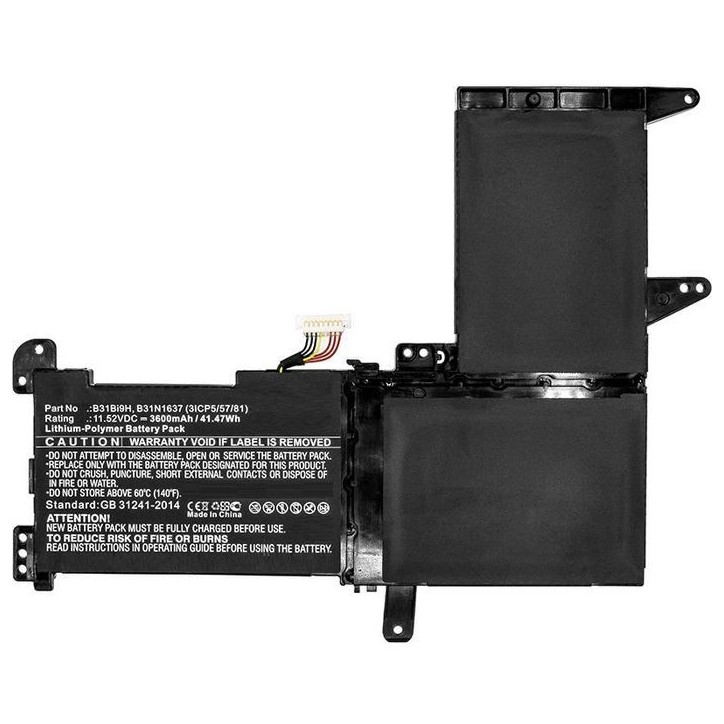 MBXAS-BA0024 CoreParts Laptop Batteria for Asus 41Wh Li-Pol 11.52V 3600mAh Black N580GD N580VD S510 S510UN S510UQ X510 X510UA X5