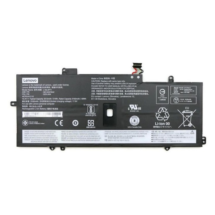 5B10W51833 Lenovo Internal Lithium-Ion Batteria 4-cell design 51Wh capacity 15.4V output rechargeable compatible with Lenovo Thi