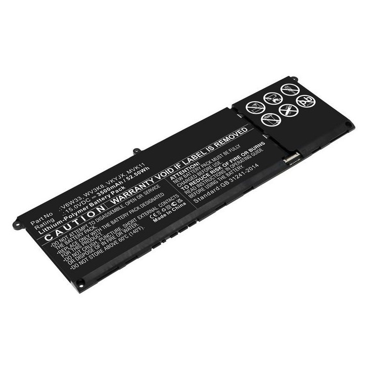 MBXDE-BA0264 CoreParts 52.50 Wh Li-Pol 15V 3500 mAh V6W33 WV3K8 VKYJX MVK11 XDY9K PG8YJ 927N5 FH3K2 WV3K8
