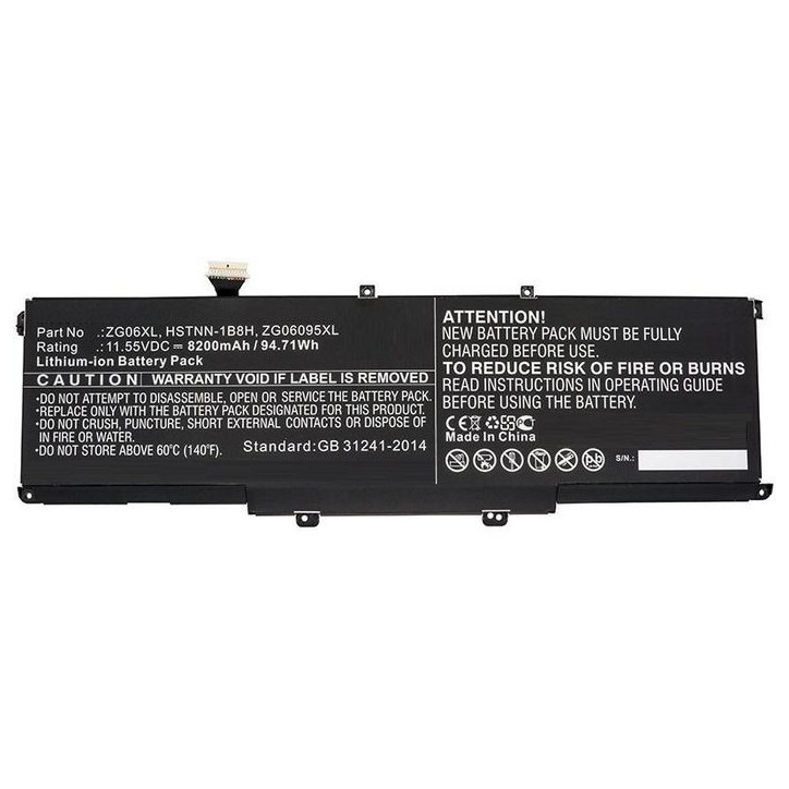 MBXHP-BA0261 CoreParts Laptop Batteria for HP 94.71Wh Li-ion 11.55V 8200mAh Black for HP Notebook Laptop ZBook Studio G5 ZBook S