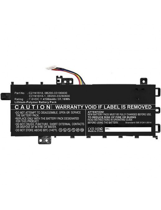 MBXAS-BA0279 MBXAS-BA0279 CoreParts Laptop Batteria for Asus 31.16Wh Li-Polymer 7.6V 4100mAh (TYPE A) for Asus A412FA A412UA ...