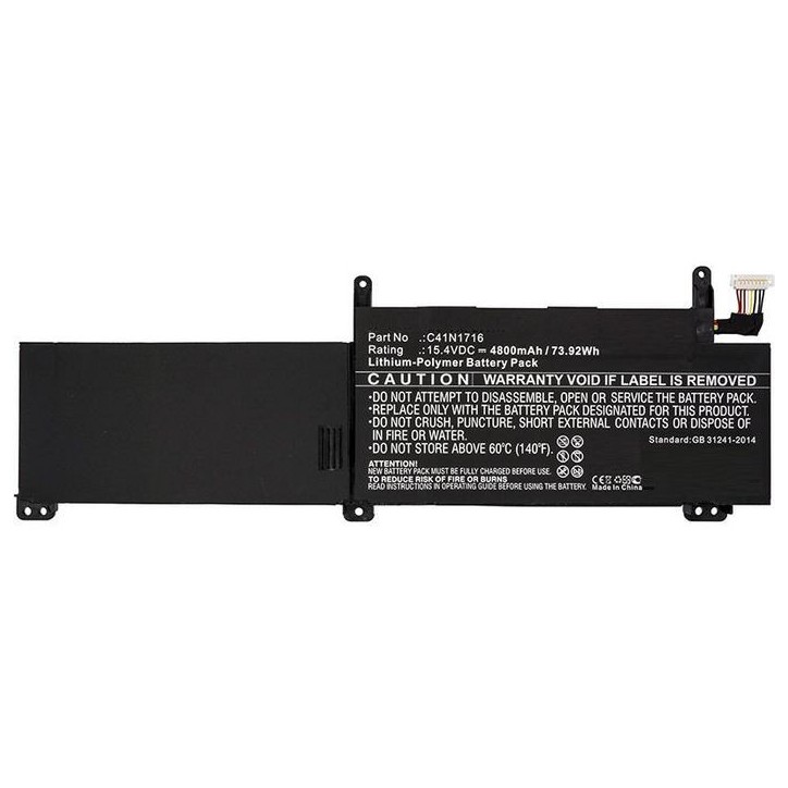 MBXAS-BA0223 CoreParts Laptop Batteria for Asus 73.92Wh Li-Pol 15.4V 4800mAh Black for Asus Notebook Laptop GL703GM GL703GM-0051
