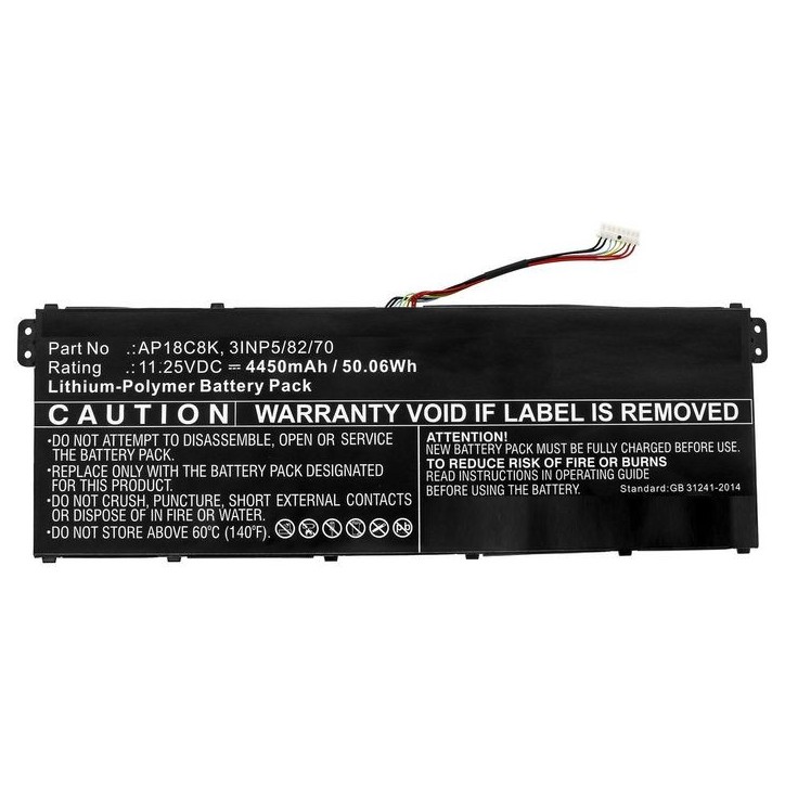 MBXAC-BA0099 CoreParts Laptop Batteria for Acer 50.06Wh Li-Pol 11.25V 4450mAh Black for Acer Notebook Laptop Aspire 5 A514-52-58