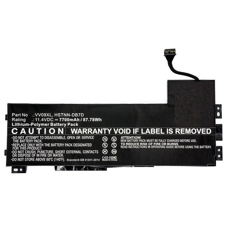 MBXHP-BA0088 CoreParts Laptop Batteria for HP 82Wh Li-Pol 11.4V 7200mAh Black ZBook 15 G3 ZBook 17 G3 808398-2B1 808398-2C1 HSTN
