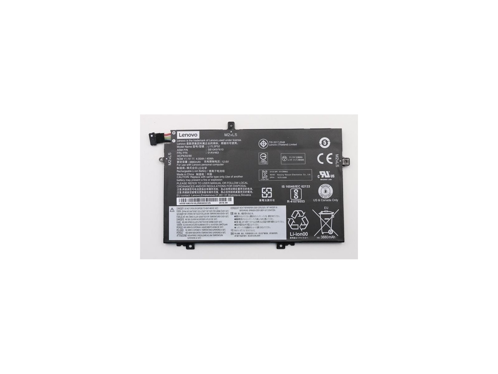 01AV463 01AV463 Lenovo Lithium ion, 3 cells, 45 Wh, 4120 mAh 45 Wh