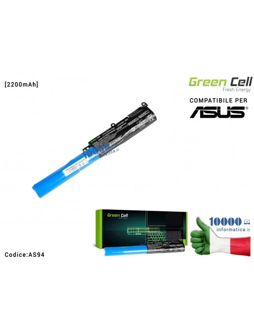 AS94 Batteria A31N1601 Green Cell Compatibile per ASUS Vivobook Max X541 F541N F541U X541N X541S X541U [2200mAh] 0B110-004400...