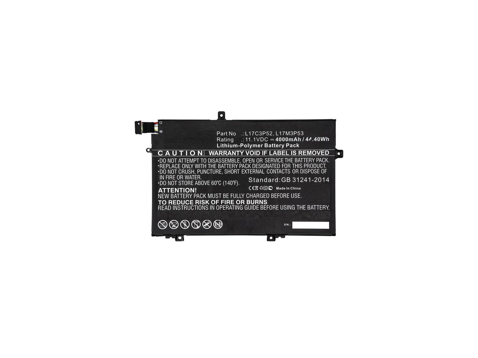 MBXLE-BA0130 MBXLE-BA0130 CoreParts Laptop Batteria for Lenovo 44Wh Li-ion 11.1V 4000mAh Black 20LS0015UK 20LS0016MH 20LS001W...